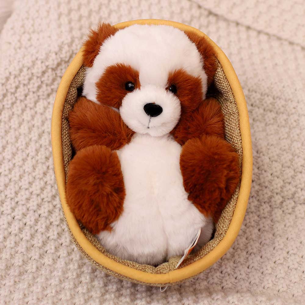 Plushpanda med avtagbar korg – mjukt stoppad och dekorativ – 20 cm
