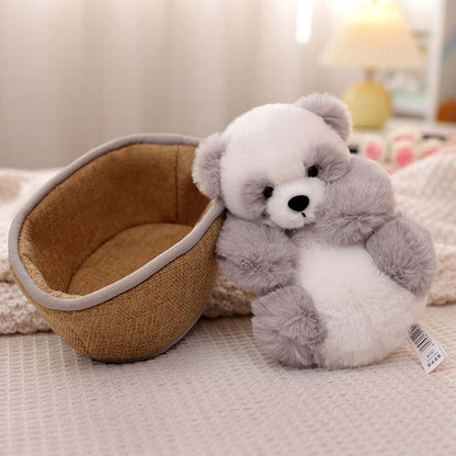 Plushpanda med avtagbar korg – mjukt stoppad och dekorativ – 20 cm