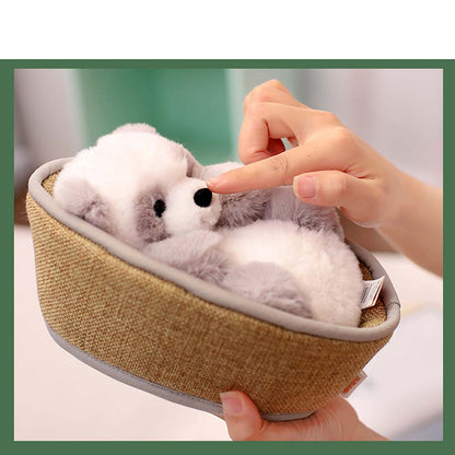 Plushpanda med avtagbar korg – mjukt stoppad och dekorativ – 20 cm