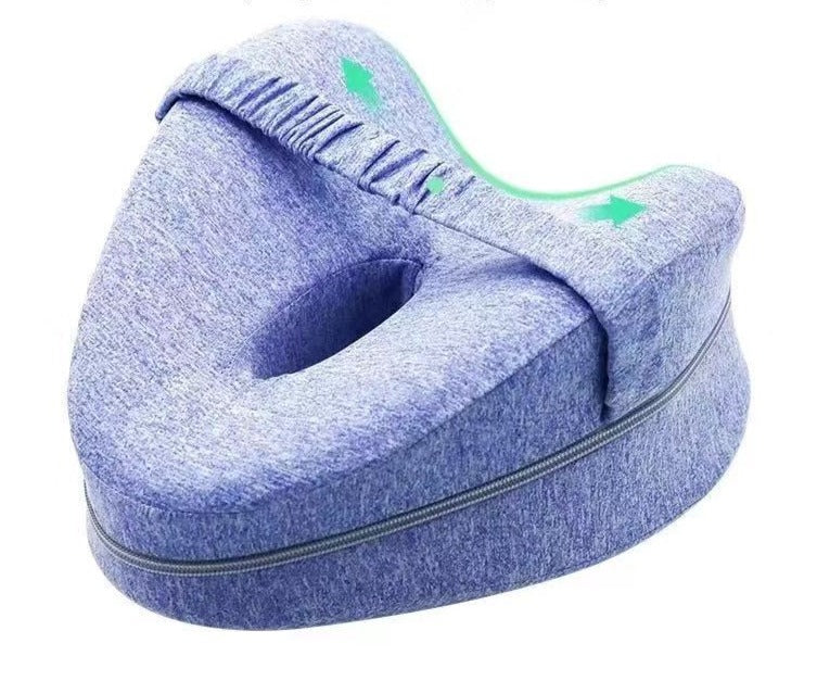 Graues orthopädisches Keilkissen, ergonomisch, Memory-Schaum, für Nackenunterstützung.