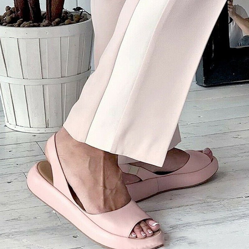 Damen Sommerschuhe, rosa Sandalen, bequem, modisch, rutschfest, ideal für Sommeroutfits.
