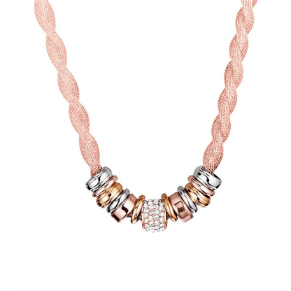 Verflochtene Halskette Roségold mit Ringen, Schmuck, Damenmode, elegantes Design