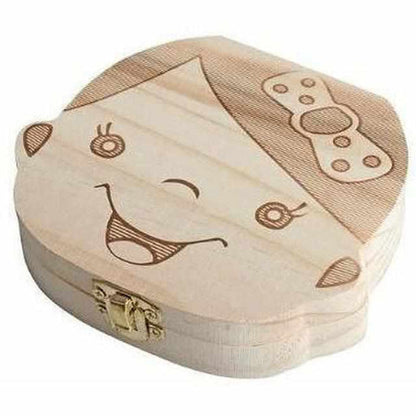 Holz-Zahndose Kinder, lächelndes Gesicht, Aufbewahrung, Geschenk, Baby-Erinnerungsbox