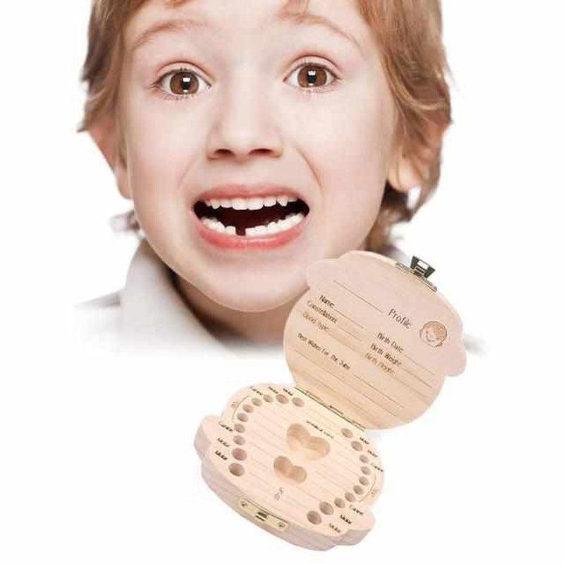 Junge mit Zahndose aus Holz, Milchzahndose, personalisierbar, Kinderzahndose, Geschenkidee.