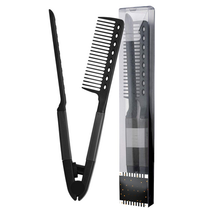 Schwarzer Faltkamm aus Kunststoff, ideal zum Stylen und Entwirren von Haaren.