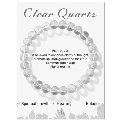 Klarer Quarz Armband, transparent, spirituelles Wachstum, Heilung, Balance, Kristall Schmuck.