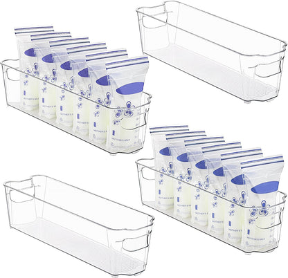 Kunststoff-Aufbewahrungsboxen transparent, stapelbar, Küche, Kühlschrank, Organizer-Set.