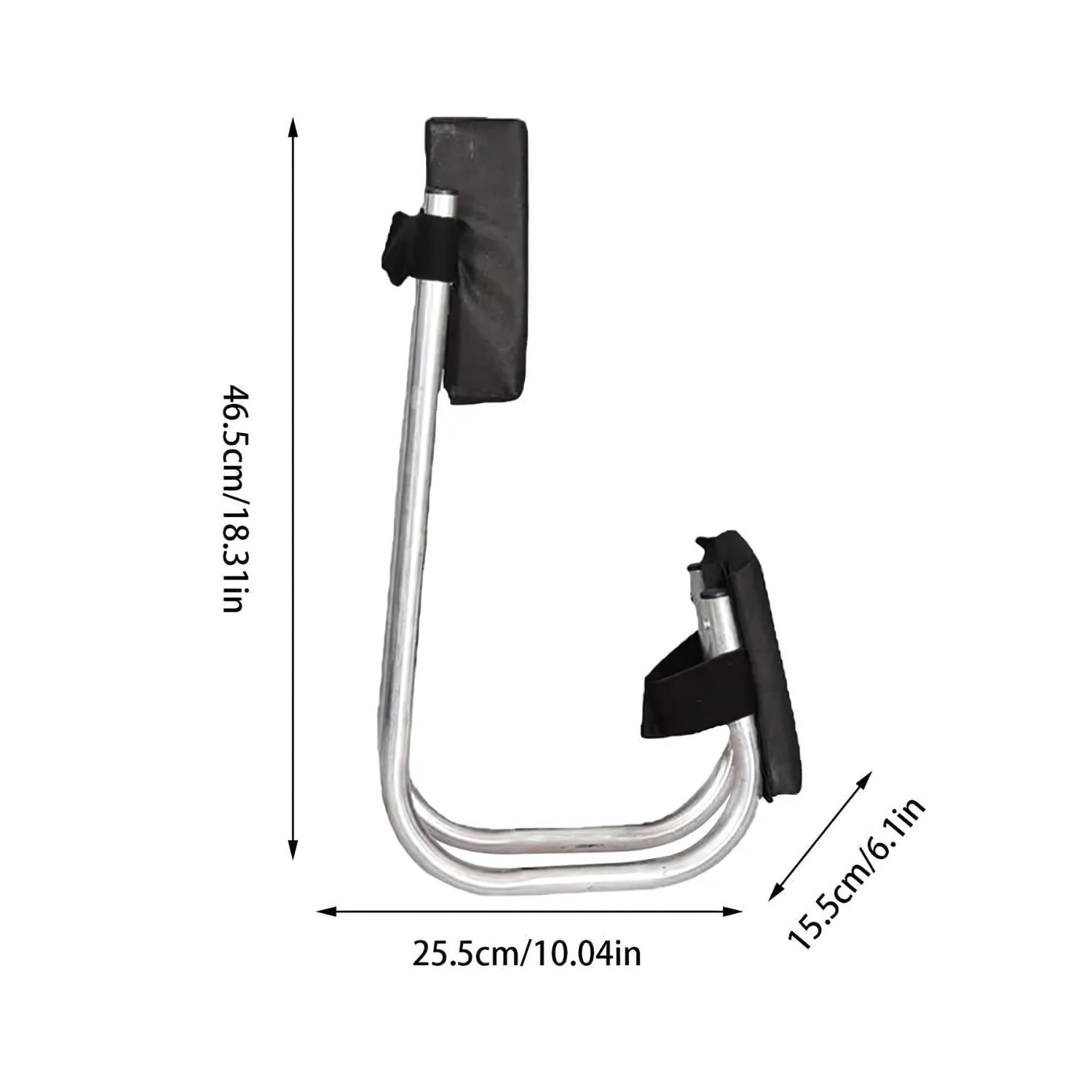 Schwarzer tragbarer Gartenhocker und Kniekissen, Metallrahmen, klappbar, ergonomisch.