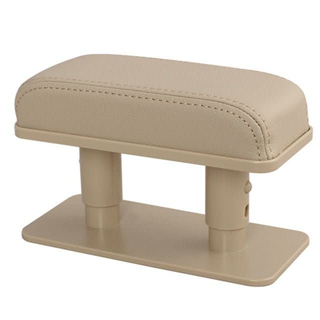 Beige Anti-Rutsch-Armlehne aus Kunststoff für Autositz, ergonomisch und komfortabel.
