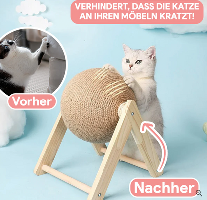 Katzen-Kratzbaum aus Holz, langlebig, schützt Möbel, lustiges Spielzeug, Nagelpflege.
