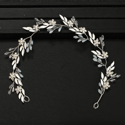Kristallblumen-Diadem für Braut, silber, Hochzeit, Haarschmuck, elegant, festlich.