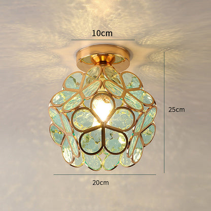 Deckenleuchte aus Glas, goldfarben, 20 cm Durchmesser, dekorative Beleuchtung, modern.