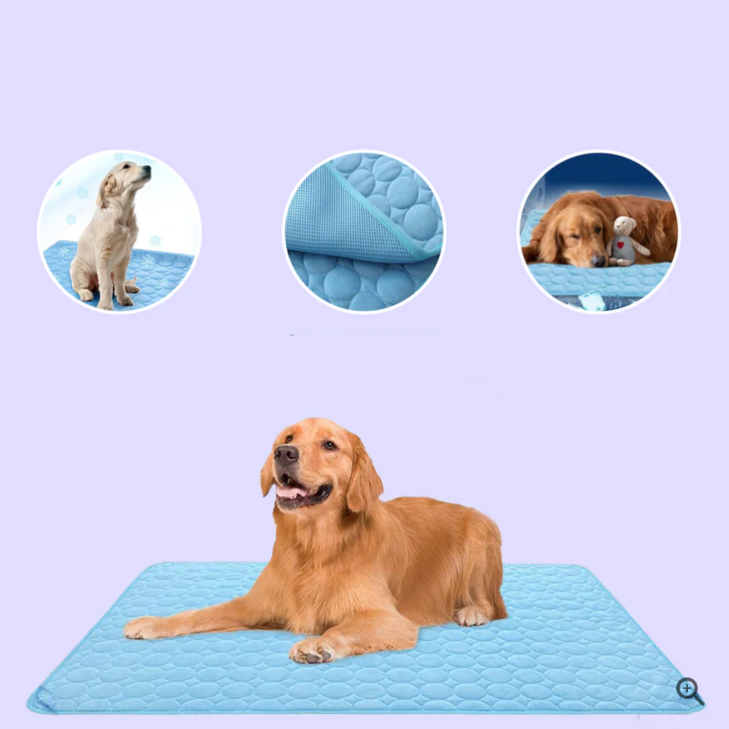 Hundekühlmatte blau, rutschfest, für Haustiere, Sommer, Komfort, Erfrischung, langlebig.