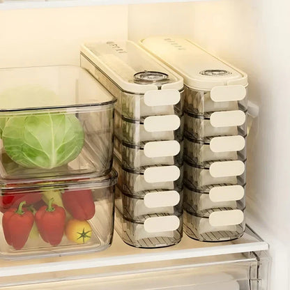 Kühlschrank-Organizer-Set, transparent, stapelbar, mit Deckel, für Gemüse und Obst.