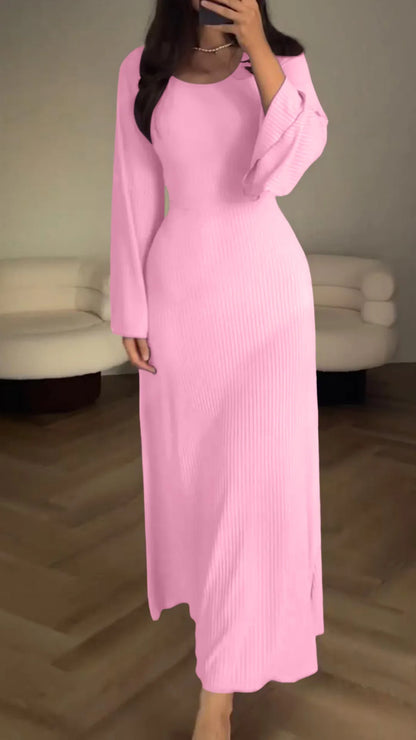 Elegant bodycon maxiklänning med snörning – Höstunder är Valencia