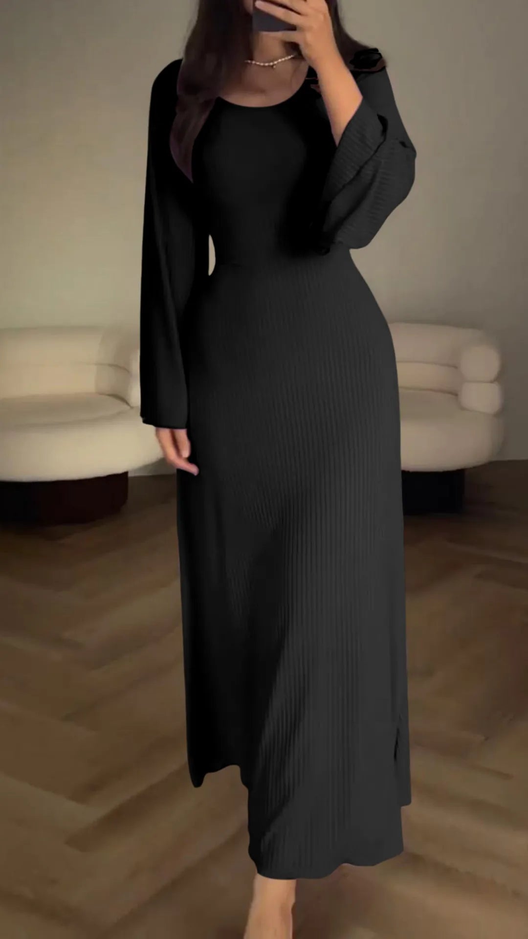 Elegant bodycon maxiklänning med snörning – Höstunder är Valencia