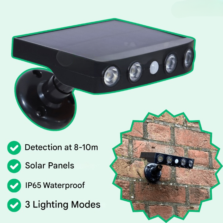 Solar-utomhusbelysning med rörelsesensor – Lumina