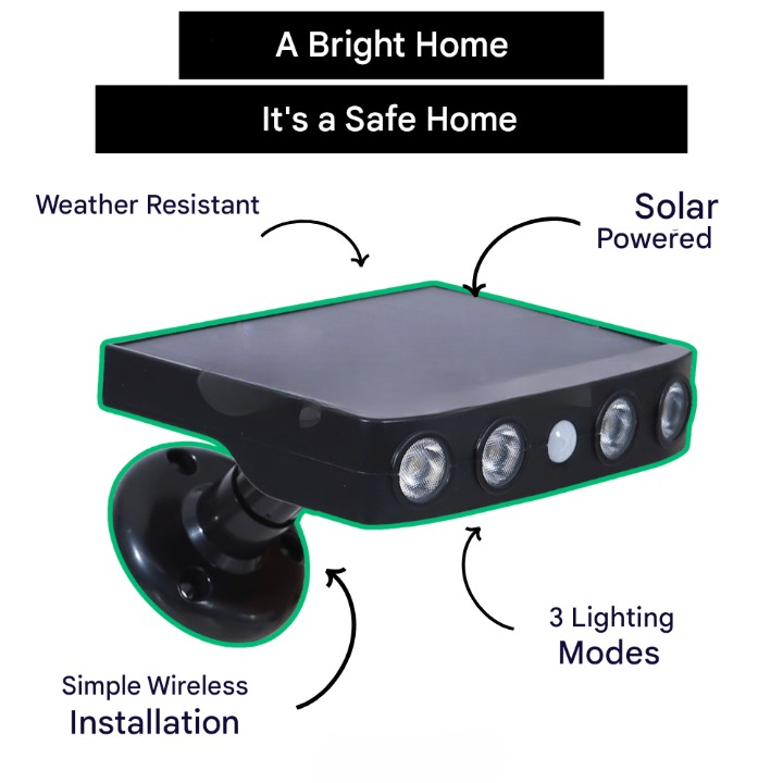 Solar-utomhusbelysning med rörelsesensor – Lumina