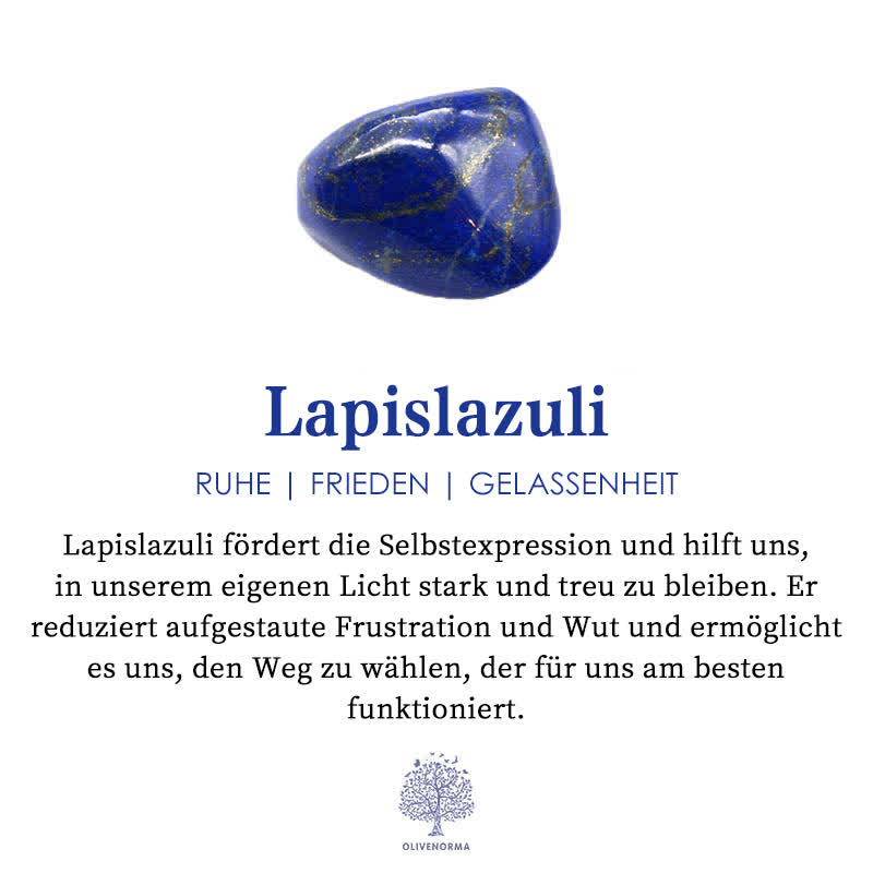 Lapis Lazuli Stein, blau, fördert Selbstausdruck, Ruhe, Frieden, Gelassenheit, Heilstein.