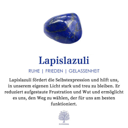 Lapis Lazuli Stein, blau, fördert Selbstausdruck, Ruhe, Frieden, Gelassenheit, Heilstein.