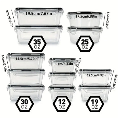 Transparente Frischhaltedosen Set, stapelbar, mit Deckel, verschiedene Größen, BPA-frei Kunststoff