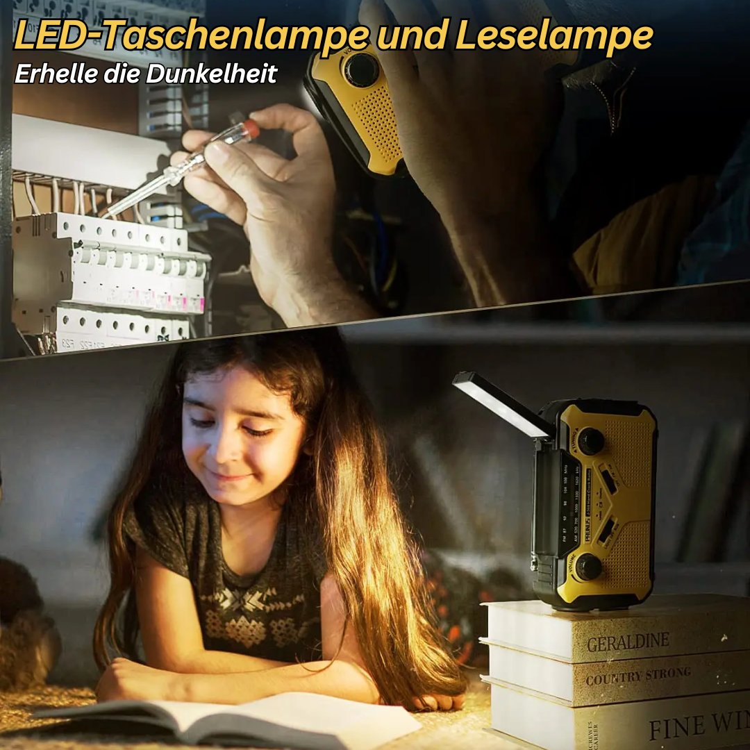 LED-Taschenlampe, gelb, multifunktional, Leselampe, tragbar, für Notfälle und Camping.