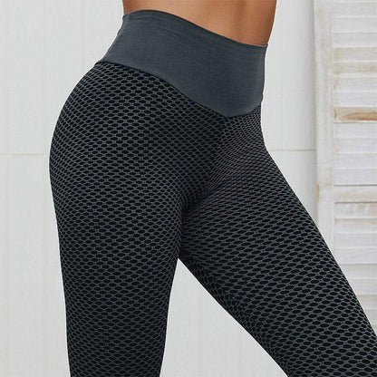 Damen Anti-Cellulite Leggings, schwarz, figurformend, hoher Bund, Sportbekleidung.