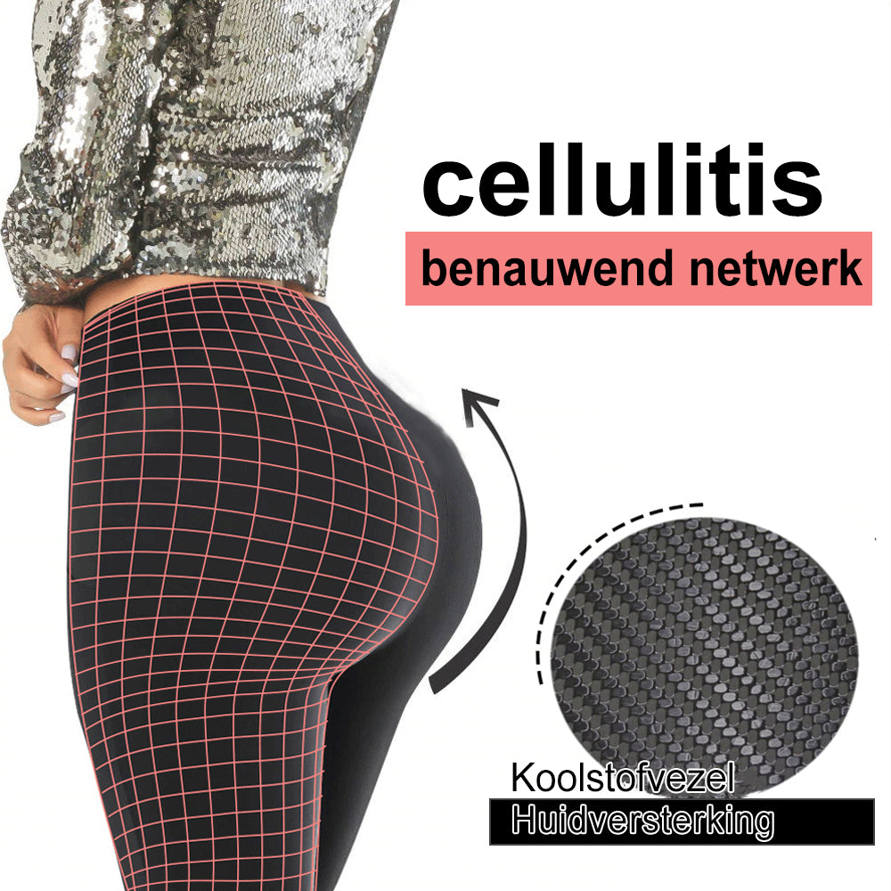 Damen-Leggings mit rotem Karomuster, hautstraffend, schwarz, modisch, figurbetont.