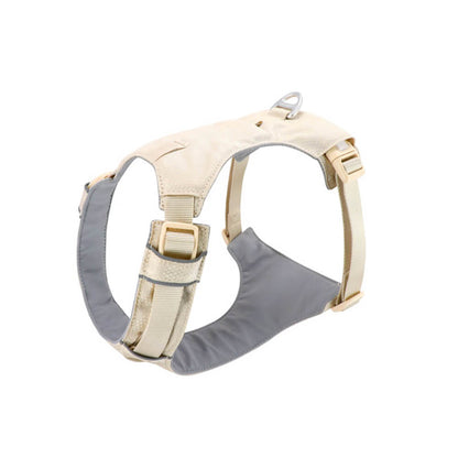 Leichtes, wasserdichtes, atmungsaktives Hundegeschirr in Beige mit multifunktionaler Leine.