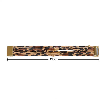 Leopardenmuster Armband, 19cm, goldene Verschlüsse, modisches Accessoire, Damen Schmuck.