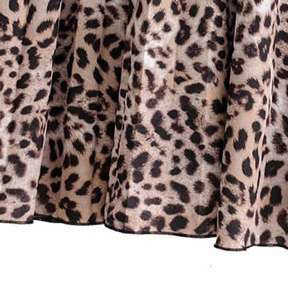 Leopardenmuster Stoff, braun-schwarz, Polyester, für Mode und Dekoration, Nahaufnahme.