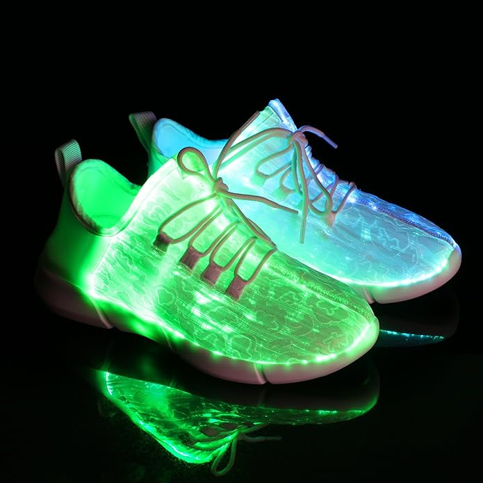 Leuchtende LED-Sneaker, grün und blau, für Erwachsene, modische Sportschuhe, Nachtbeleuchtung