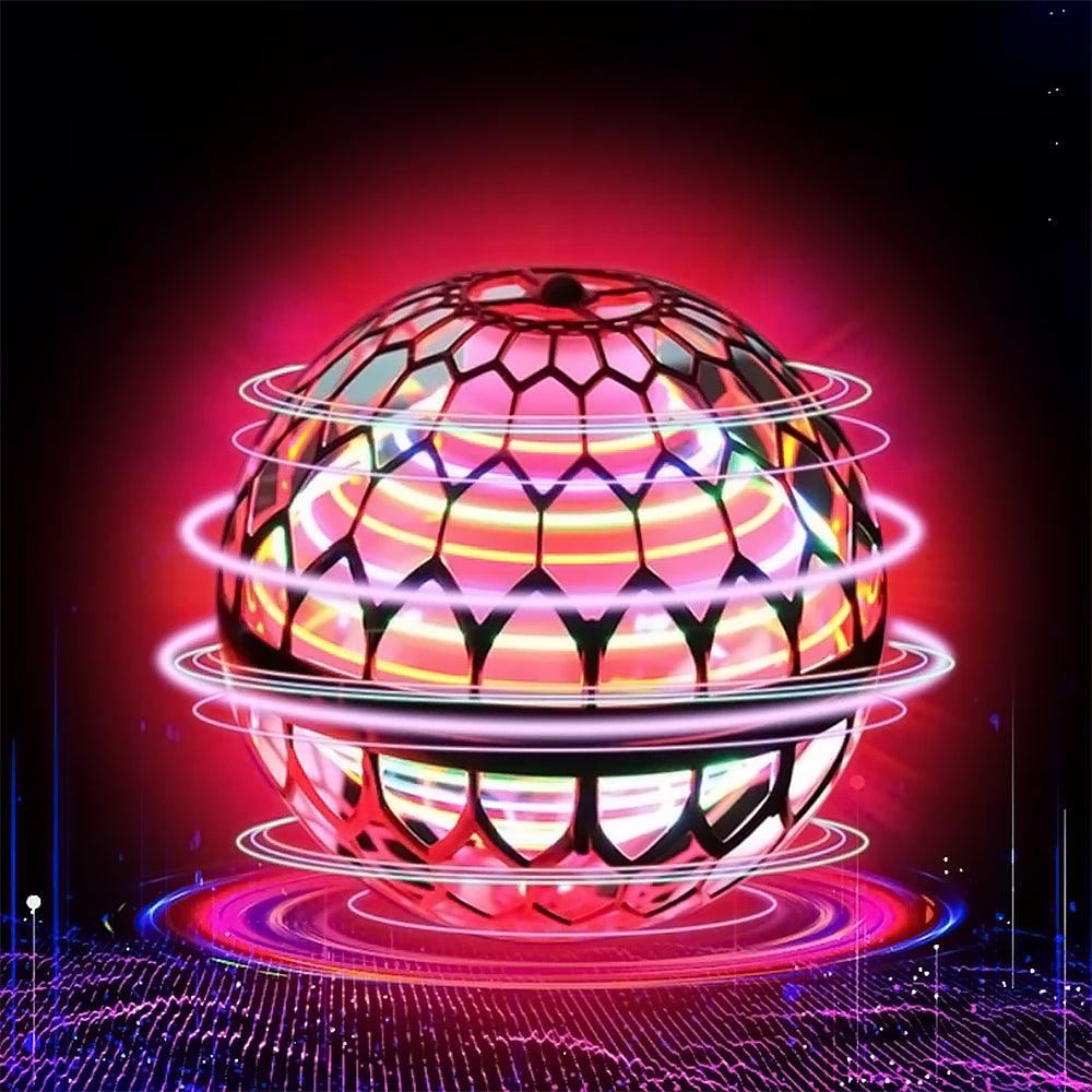 Leuchtender LED-Spin-Glider, schwebend, rot, futuristisches Design, Spielzeug für Kinder.