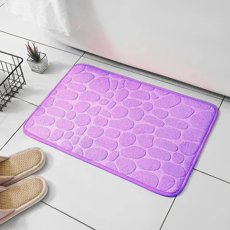 Lila Badematte rutschfest, saugfähig, Badezimmerteppich, rechteckig, modernes Design