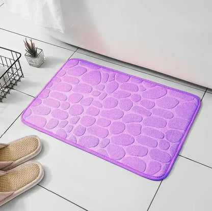 Lila Badematte rutschfest, saugfähig, Badezimmerteppich, rechteckig, modernes Design