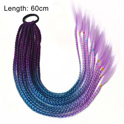 Lila Ombre Kunsthaar Zöpfe, 60cm, synthetische Haarverlängerung, Flechtfrisur Zubehör.