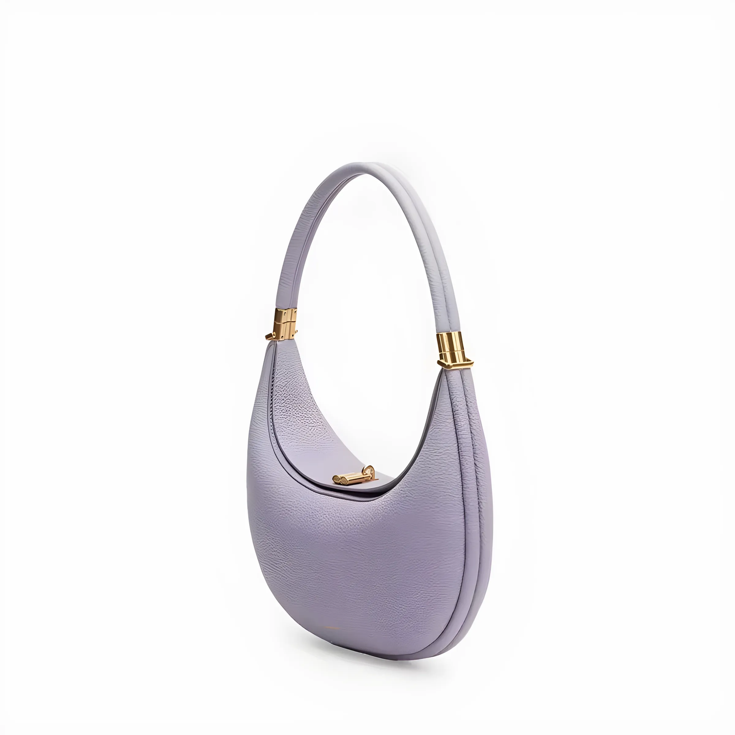 Lila Lederhandtasche, 4-in-1 Design, goldene Details, vielseitig, elegant, Damenmode.
