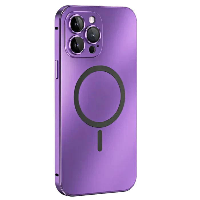 Lila iPhone 14 Pro Hülle mit MagSafe, stoßfest, schlankes Design, Kameraaussparung.