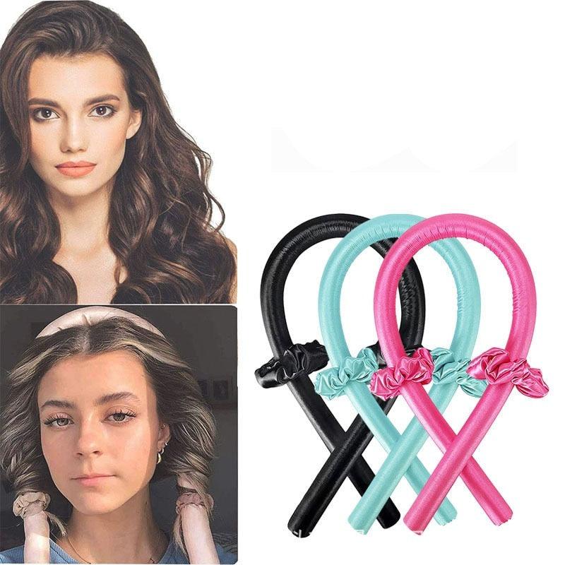 Lockenstab Set, schwarz, blau, pink, hitzefrei, Haarstyling, Lockenwickler, für lange Haare.