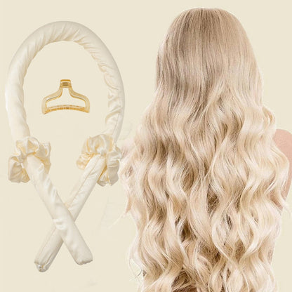Seidenes Lockenband Set, blond, hitzefrei, Haarstyling, Lockenwickler, Haarpflege-Accessoire