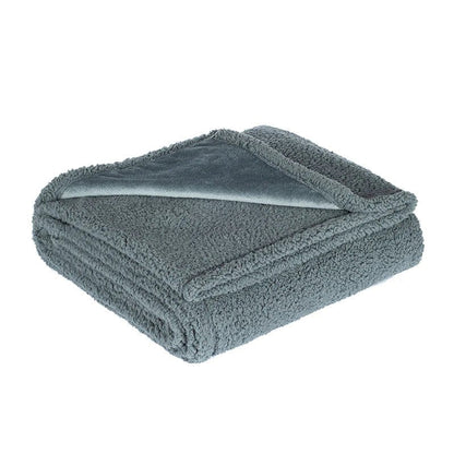 Graue wasserdichte Decke, flauschig, ideal für Outdoor, Picknick, Reisen, gemütlich, warm.
