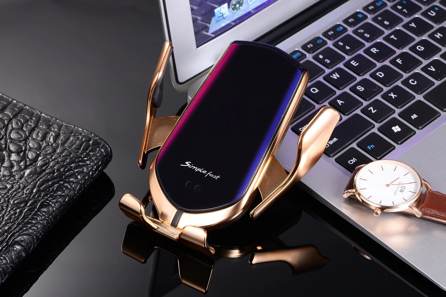 Automatisk telefonhållare med trådlös laddare – GripCharge