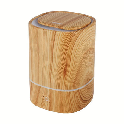 Holzoptik Luftbefeuchter, zylindrisch, LED-Anzeige, modernes Design, für Raumklima.