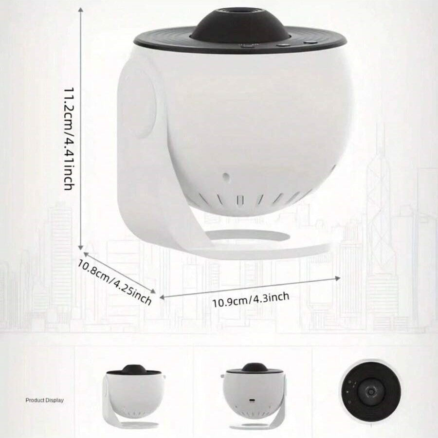 Weiße LED-Tischlampe, modern, rund, 11 cm hoch, für Büro oder Wohnzimmer.