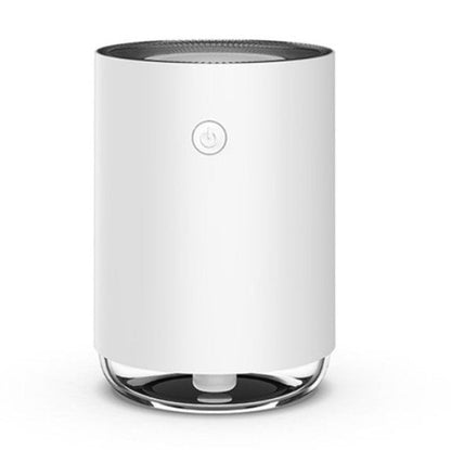 Weißer Luftbefeuchter, zylindrisch, modern, mit Touch-Bedienung, für Raumklima-Optimierung.