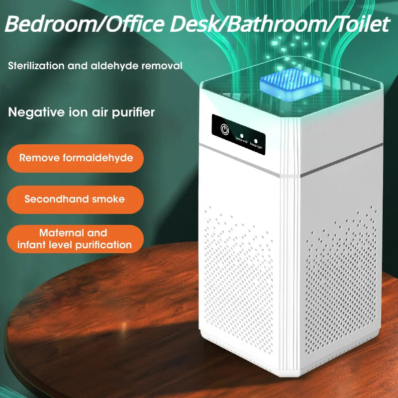 Luftreiniger mit Ionisator, weiß, für Büro/Schlafzimmer, entfernt Formaldehyd und Rauch.