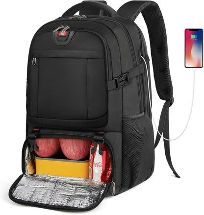Extra stor rese-ryggsäck för lunch och laptop med USB-laddningsport