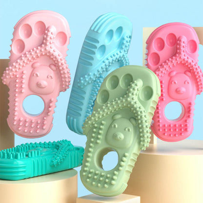 Bunte Hundespielzeug-Slipper, bissfest, wasserdicht, Zahnpflege, Pfoten-Design.