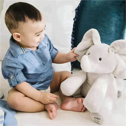 Interaktiv babyelefant med spel- och språkfunktion för småbarn