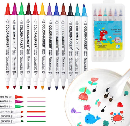 12 bunte magische Wasserstifte Set, wiederverwendbar, für Kinder, Malen, Zeichnen, DIY-Projekte.